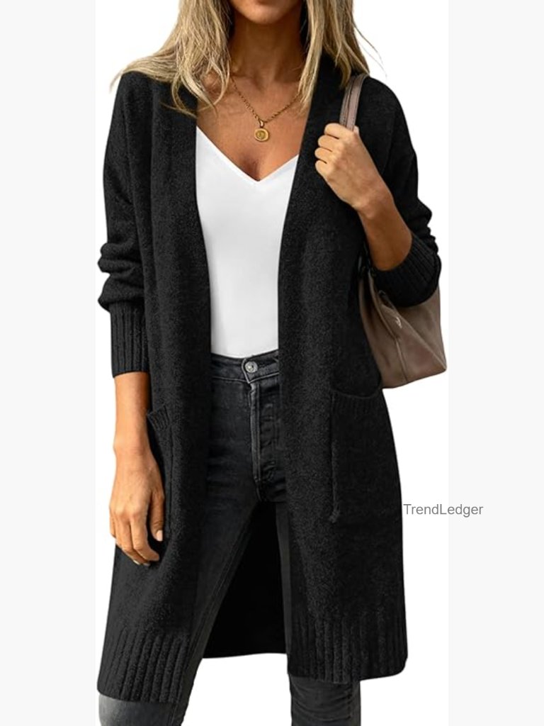 Oversized Long Cardigan Sweater Open Front Chunky Knit Winter